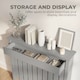 image 3 of HOMCOM Radiator Cover with Drawer and Vertical Slats Grey