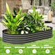 image 8 of Outsunny Set of 2 Raised Beds for Garden with Metal Plant Stakes, Dark Grey 