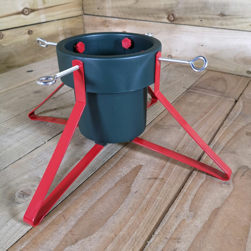 46cm Four Legged Christmas Tree Stand Green Red Metal with Water