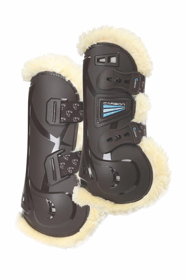 image 1 of Shires Arma Carbon Supafleece Tendon Boots | Black | Size: Full
Colour: Black