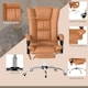 image 6 of Vinsetto PU Leather Vibration Massage Office Chair with Heat, Light Brown