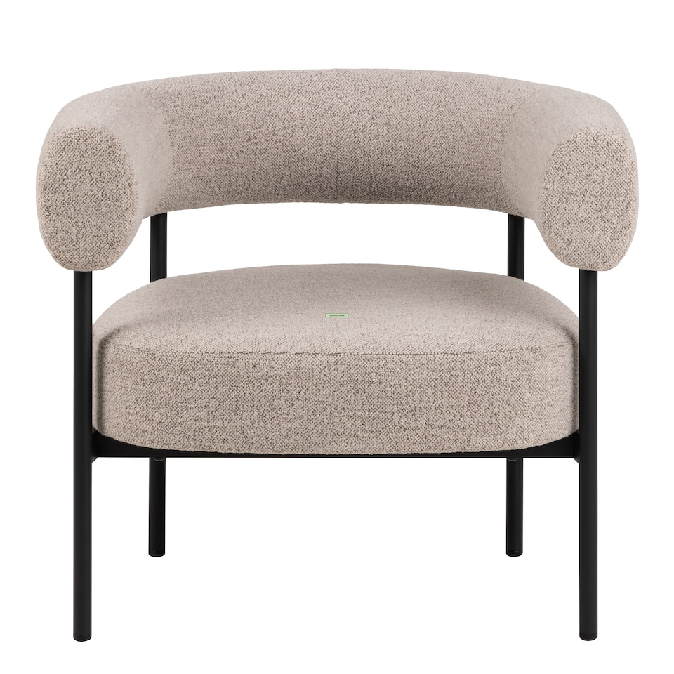 image 1 of Oakfield Lounge Chair in Beige Fabic with Black Legs