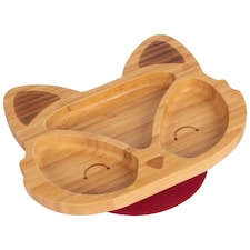 Tiny Dining Children's Bamboo Suction Fox Plate - Red Red