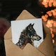 image 3 of Wolf Autumn Forest Trees Double Exposure For Him Birthday Card