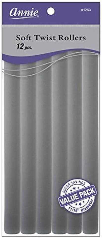 image 1 of Annie Soft Twist Rollers Grey 1263