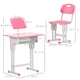 image 7 of HOMCOM Kids Desk and Chair Set Adjustable Height Study Table Set w/ Drawer 