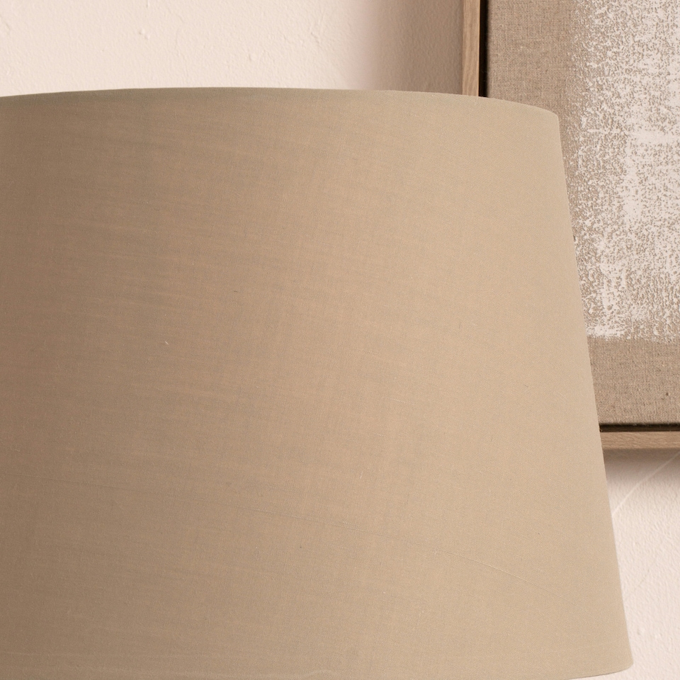 image 1 of 40cm Taupe Tapered Poly Cotton Lampshade For Table and Floor Lamps