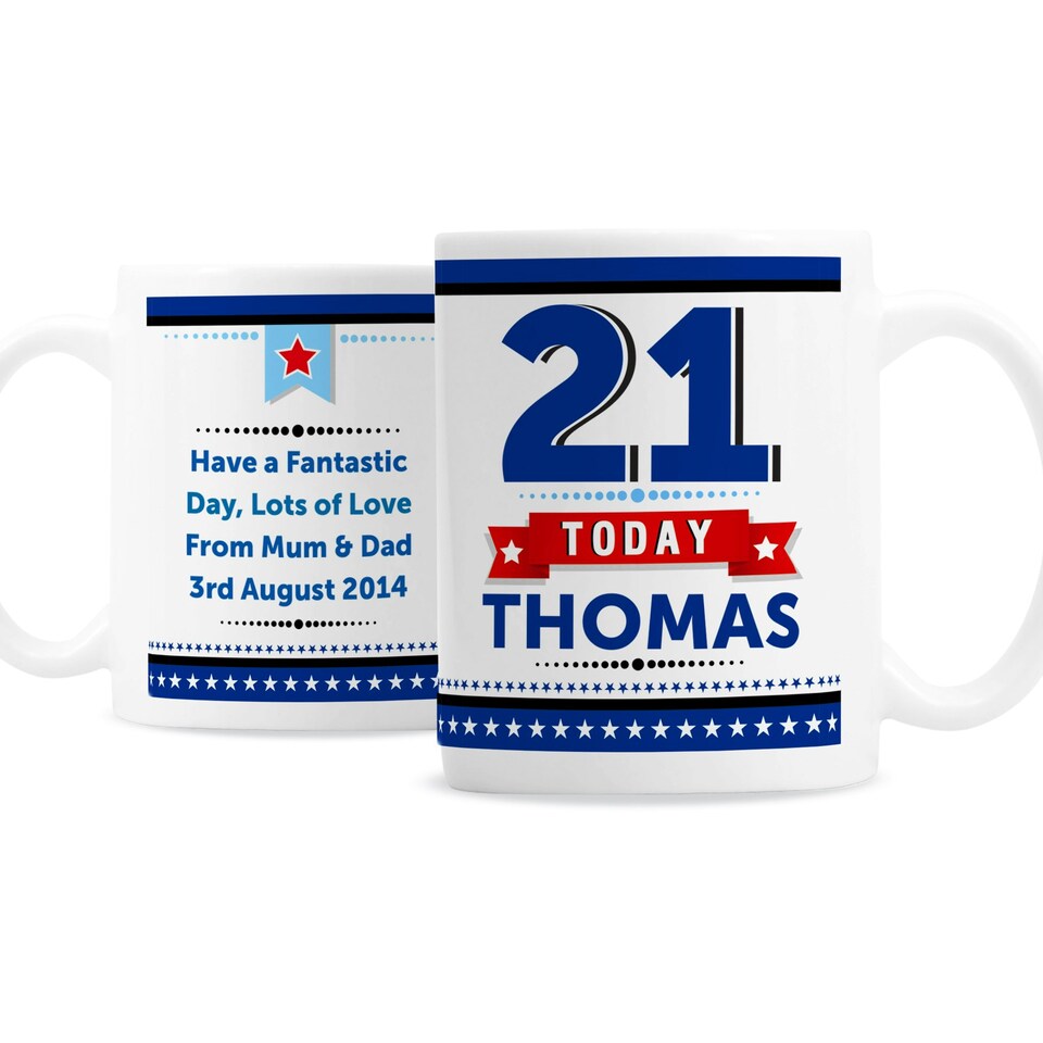 image 1 of Personalised Birthday Star Mug White
