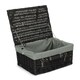 image 4 of 41cm Empty Willow Wicker Picnic Basket with Lining Red | Red | One Size
