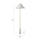 image 6 of ValueLights Margot White Marble Base Floor Lamp with a Linen Tapered Lampshade - Bulb Included Cream