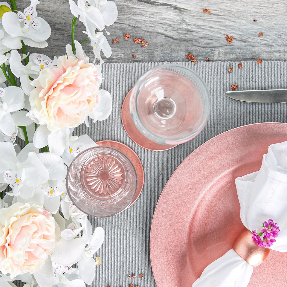 image 1 of Argon Tableware 12 Piece Metallic Charger Plates Set - Rose Gold