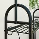 image 8 of Outsunny 3 Tier Plant Stand w/ Hanging Hooks for Balcony Living Room, Black Black