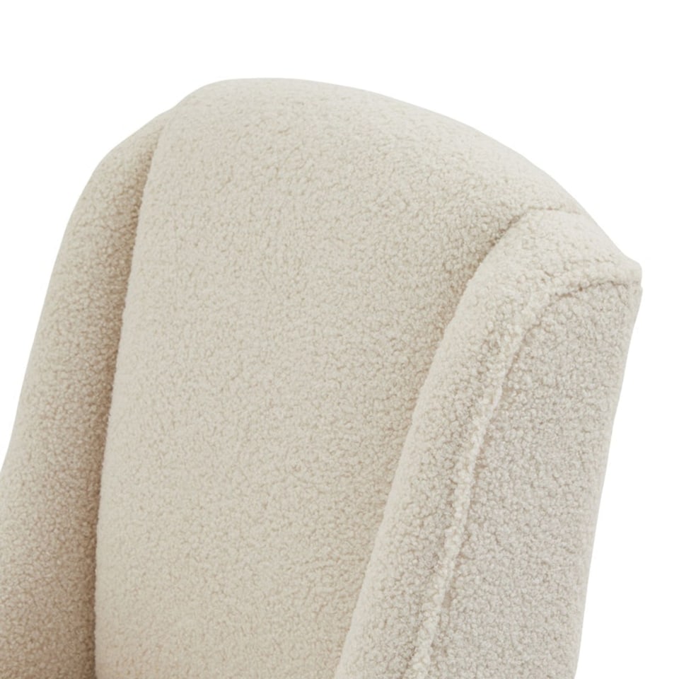 image 1 of Compton BouclÃ© Dining Chair - Wood - L59 x W52 x H87 cm - Cream Cream