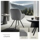 image 4 of Lounge Armchair Living Room Accent Chair 360 Swivel Slim Steel Legs Velvet Fabric  - per piece Grey