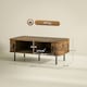image 7 of HOMCOM Coffee Table with Storage and Sliding Doors for Living Room Brown