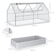 image 5 of Outsunny Raised Garden Bed Planter Box with Greenhouse, Large Window, Clear
