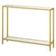 image 1 of Industrial 2 Tier Entryway Hallway Console Table With Tempered Glass Top