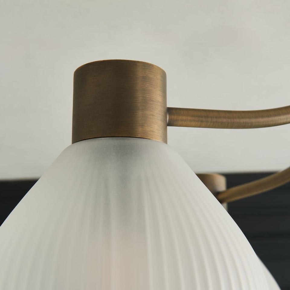 image 1 of Hamilton 5 Light Antique Brass Semi Flush Ceiling Light
