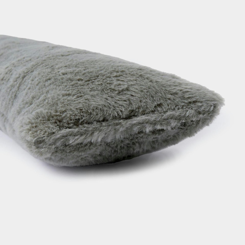 image 1 of OHS Faux Fur Window Weather Seal Draft Draught Excluder Door Stopper, 90cm - Grey