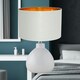 image 6 of First Choice Lighting Tuscan White Ceramic Lamp with Grey & Gold Shade White | Grey