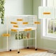 image 3 of PawHut Bird Cage with Divider, 4 Wooden Perches, Slide Out Tray, White