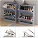 image 4 of Vida Designs 2 Drawer Shoe Cabinet Shoe Rack Storage Cupboard, 100% FSC, Grey