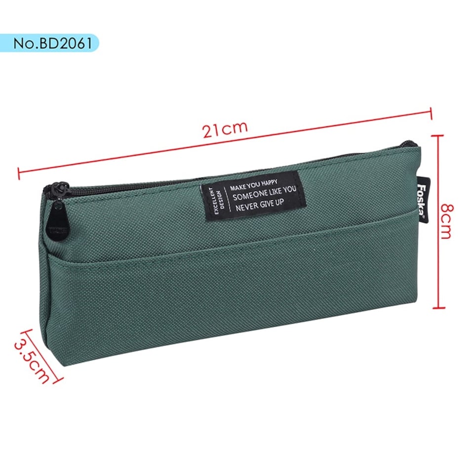 image 1 of Simple Style Coloured Student Pencil Case with Zipper