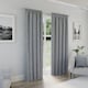 image 2 of Enhanced Living Dallas 100% Blackout Thermal Grey Curtains with 3" Tape Top Header (PAIR) - 46x90 inch (117x229cm)