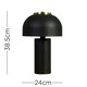 image 3 of ValueLights Contemporary Matt Black And Satin Brass Cylinder Mushroom Dome Table Lamp