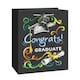 image 1 of Unique Party Congrats! Graduate Chalk Board Gift Bag - Black - M