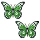 image 1 of 2pk Small Green Metal Butterfly Garden/Home Wall Art Ornament 11x8.5cm