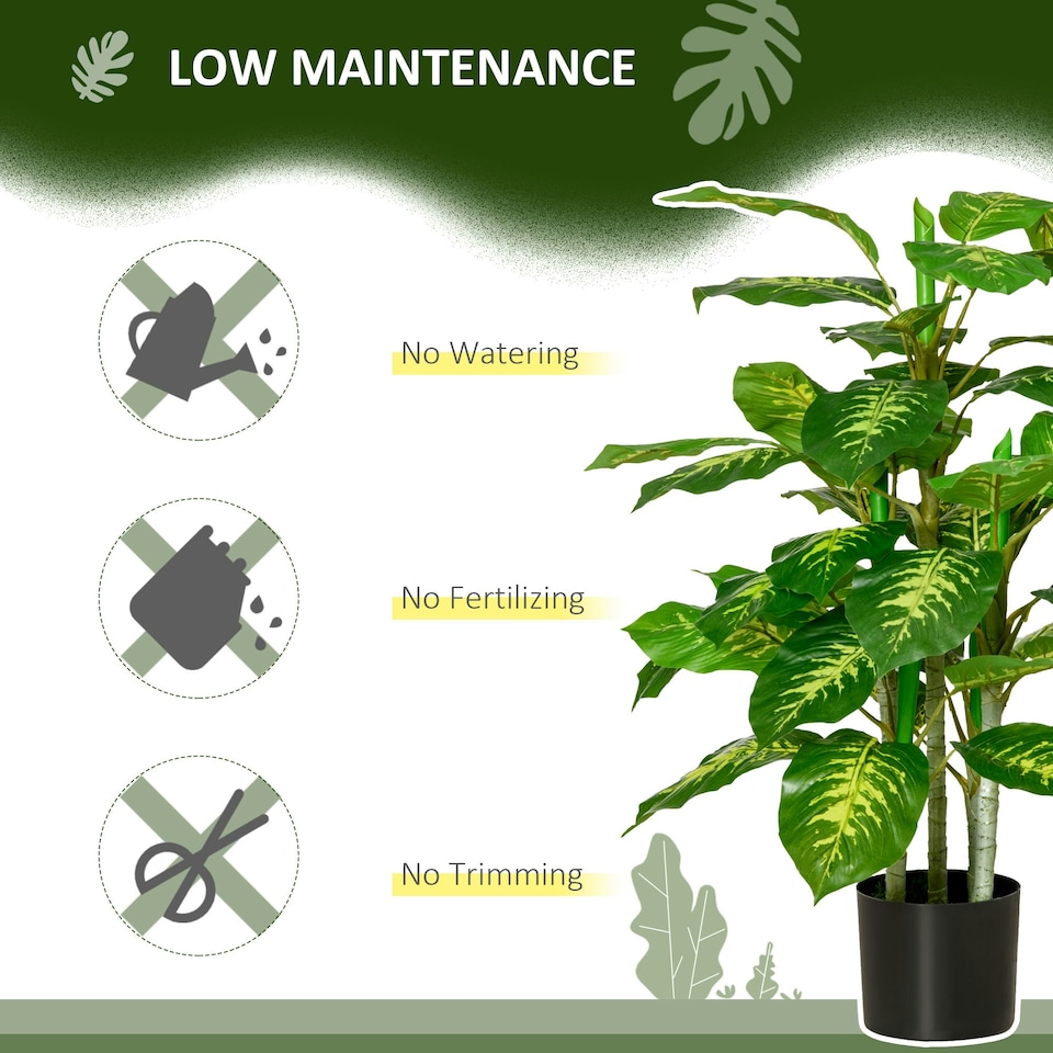 image 1 of HOMCOM 95cm Artificial Evergreen Tree Fake Plant in Pot Indoor Decor