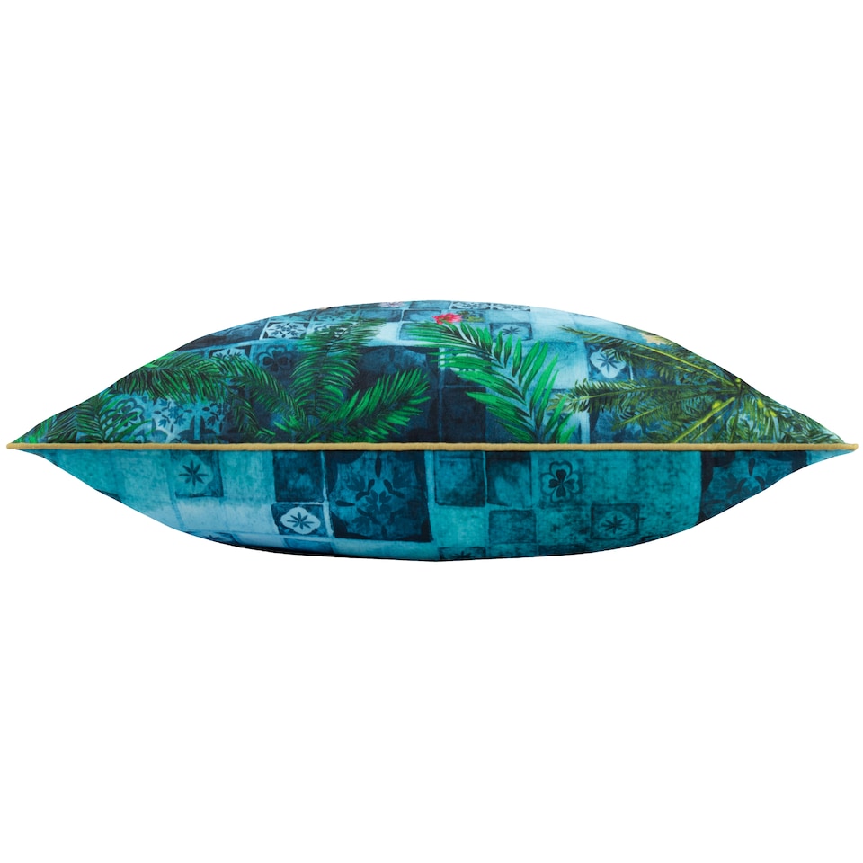 image 1 of Paoletti Majorelle Leopard Piped Outdoor Cushion