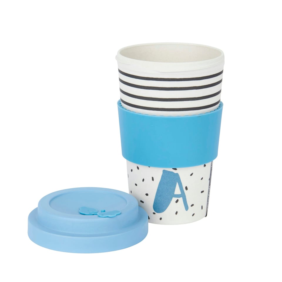 image 1 of KitchenCraft 410ml Bamboo A to Z Letter "A" Reuseable Mug | Multi