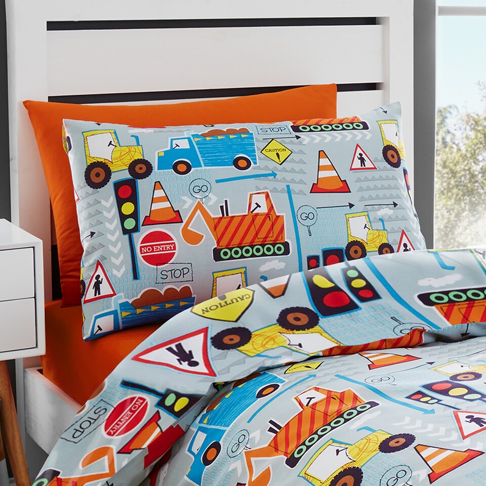 image 1 of Happy Linen Company Big Diggers Duvet Cover Bedding Set