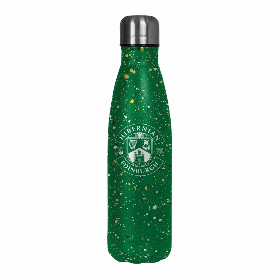 image 1 of Hibernian FC Paint Splatter Water Bottle, Water Bottles, Sports, Gift