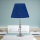 image 4 of Set of 2 Chrome Table Lamps with Decorative Stem and Navy Blue Shades Chrome | Blue