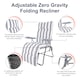image 3 of Groundlevel Garden Lounge Recliner Chair with Striped Cushion | Grey | Grey
