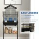 image 5 of PawHut Metal Bird Cage w/ Perch, Food Container, Handle, for Finch, Canary