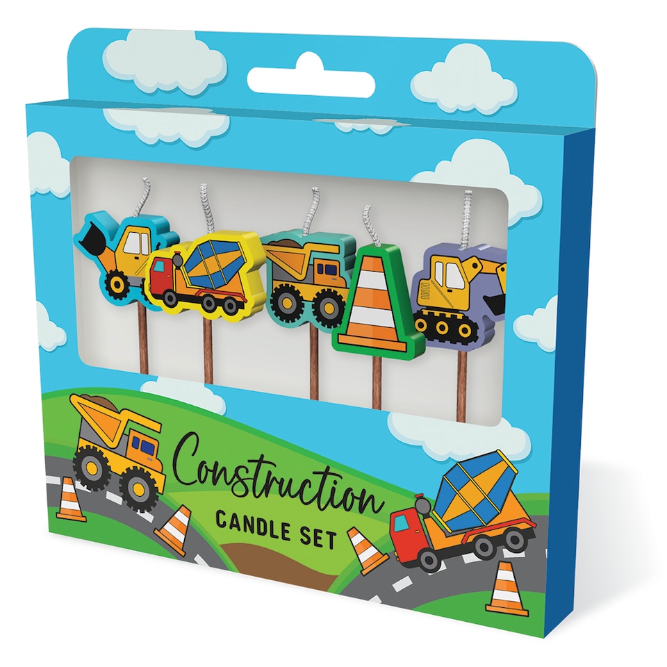 image 1 of Novelty Cake Candle Set - Construction