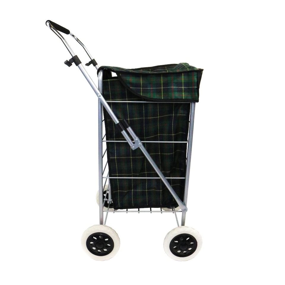 image 1 of 4 Wheel Folding Shopping Trolley Bag Cart Market Laundry