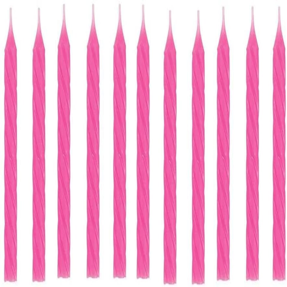 image 1 of 10 Pink Birthday Candles Pink