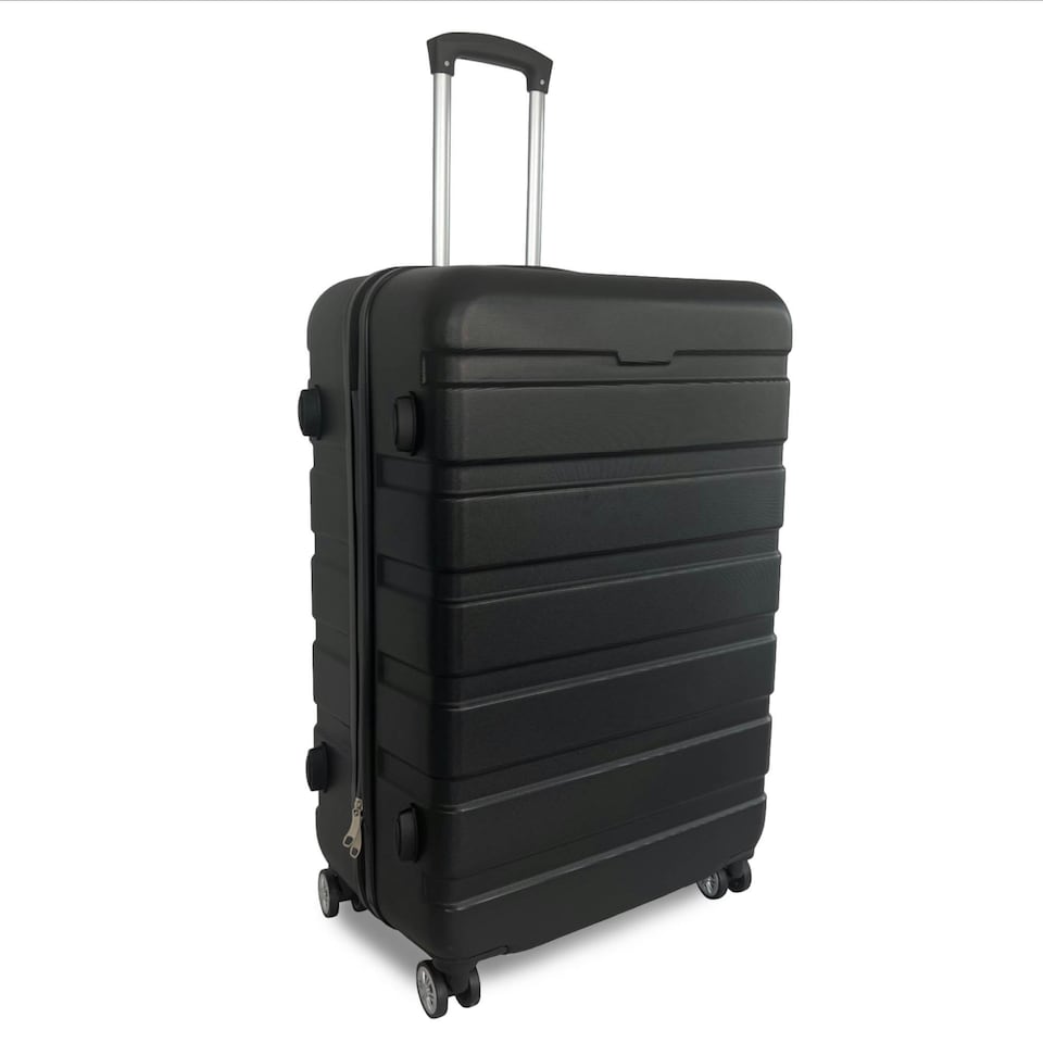 image 1 of Oypla 20", 24", 28" 3pc Hard Shell ABS Luggage Suitcase Set with TSA Lock and 4 Spinner Wheels Black