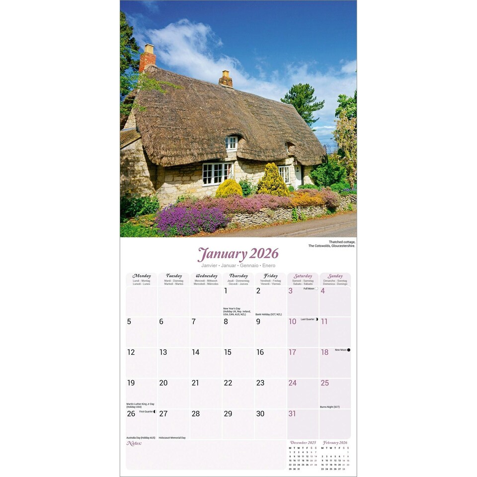 image 1 of English Gardens 2026 Calendar | Square Wall Calendar | Travel Gift | Plastic Free Packaging | by Avonside Publishing