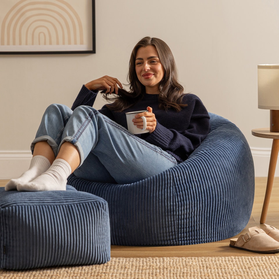 image 1 of Icon Dome And Footstool Jumbo Cord Bundle Denim
