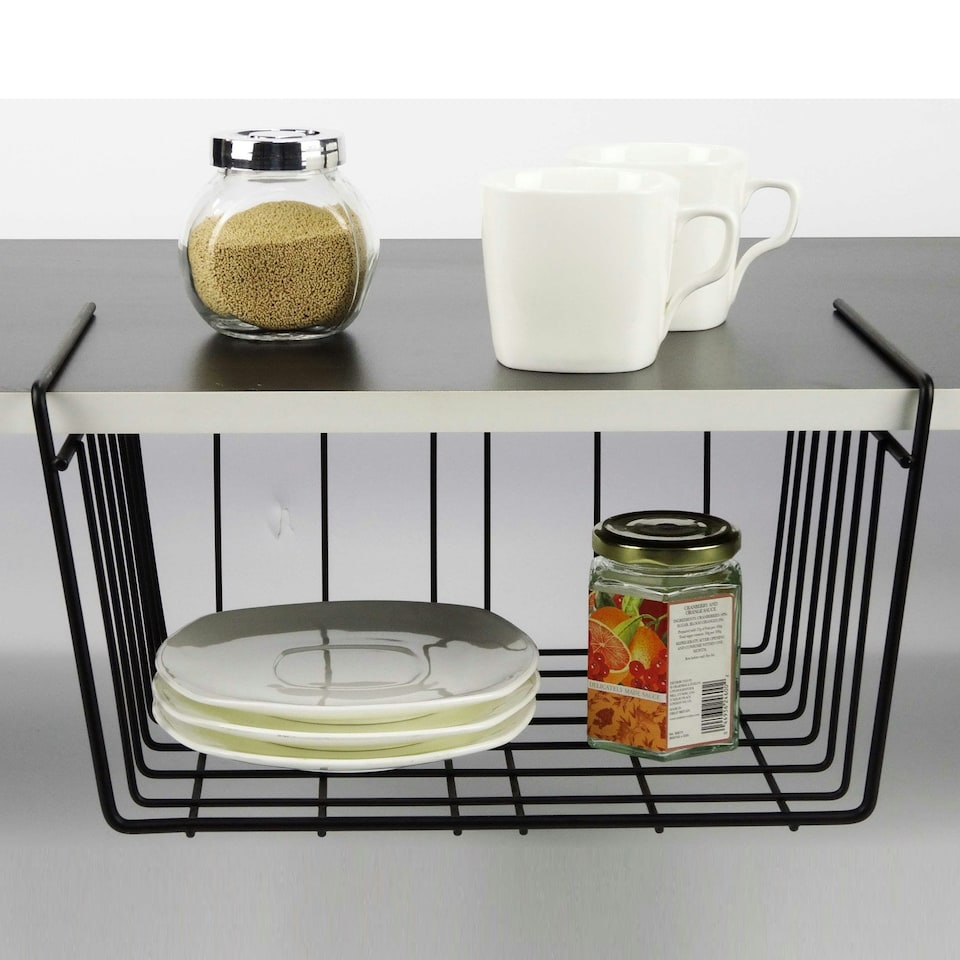 image 1 of Buckingham High End Under Shelf Storage Basket Organising Rack 32.5 cm - Black
