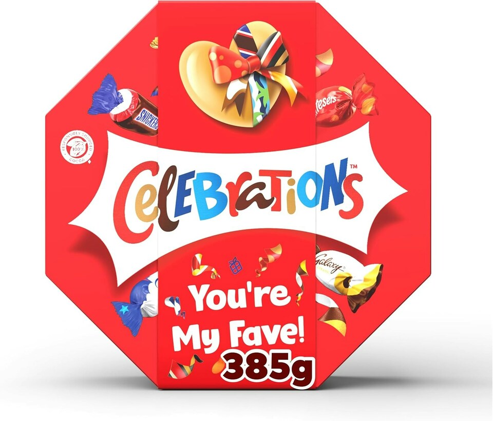 image 1 of Celebrations Centrepiece 385g Chocolate Gift with 'You're My Fave' Sleeve