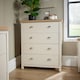 image 3 of Chest of Drawers Oak Top Metal Handles Bedroom Storage Furniture | White