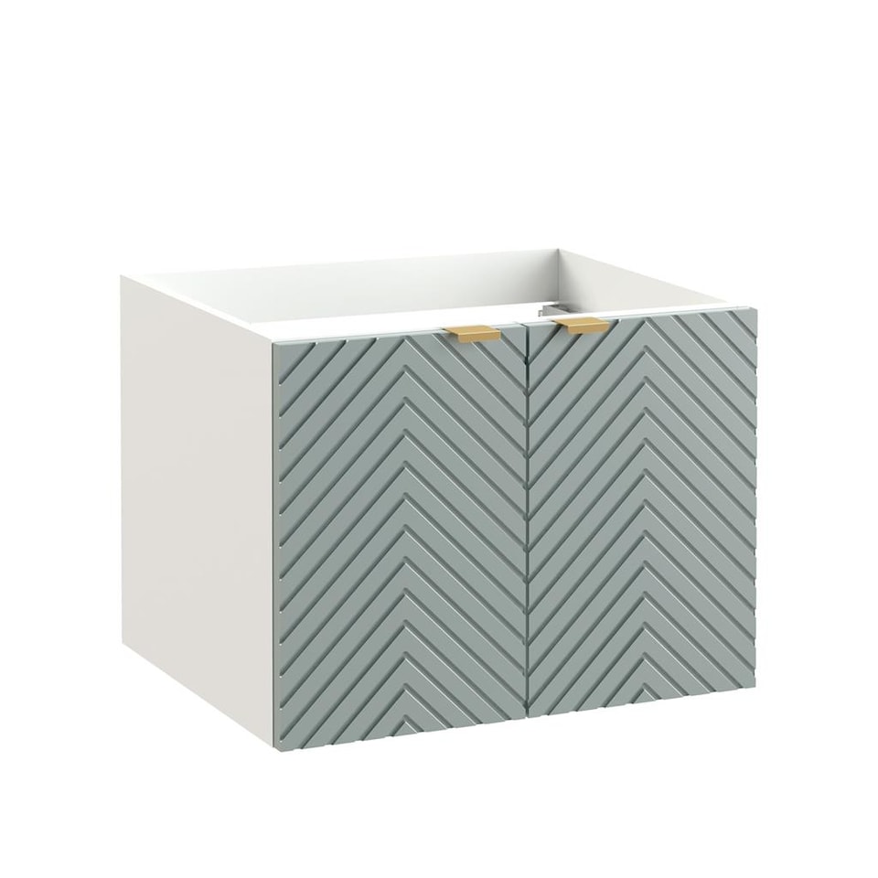 image 1 of Bathroom Wall Cabinets Furniture Set Green 600mm Vanity Tallboy Herringbone Cara