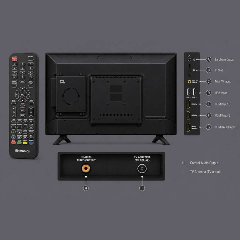 image 1 of EMtronics 40 Inch Full HD 1080p LED TV - EM40HDRADVD
